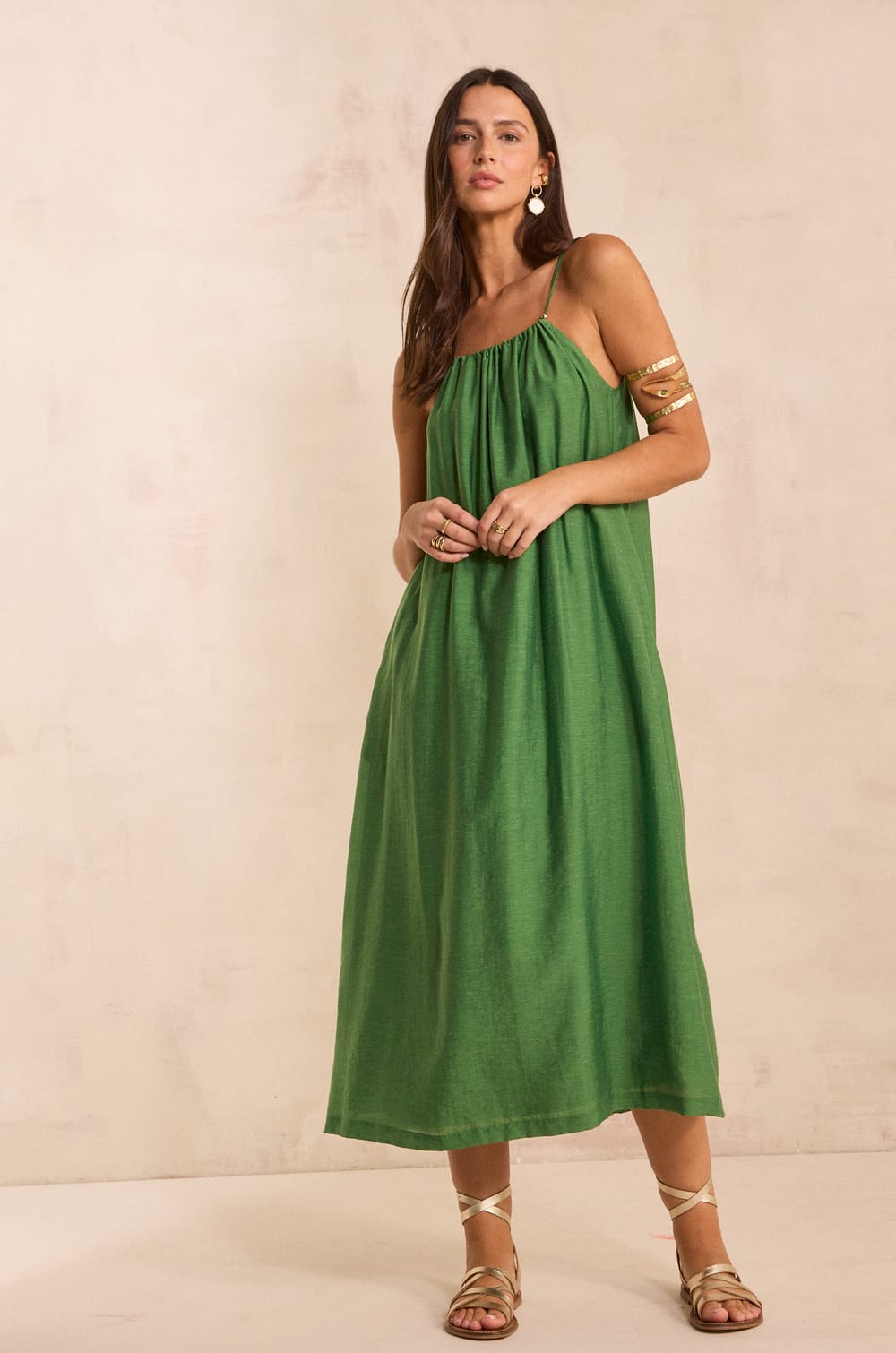 Flowy strap dress BRIA;${refinementColor}