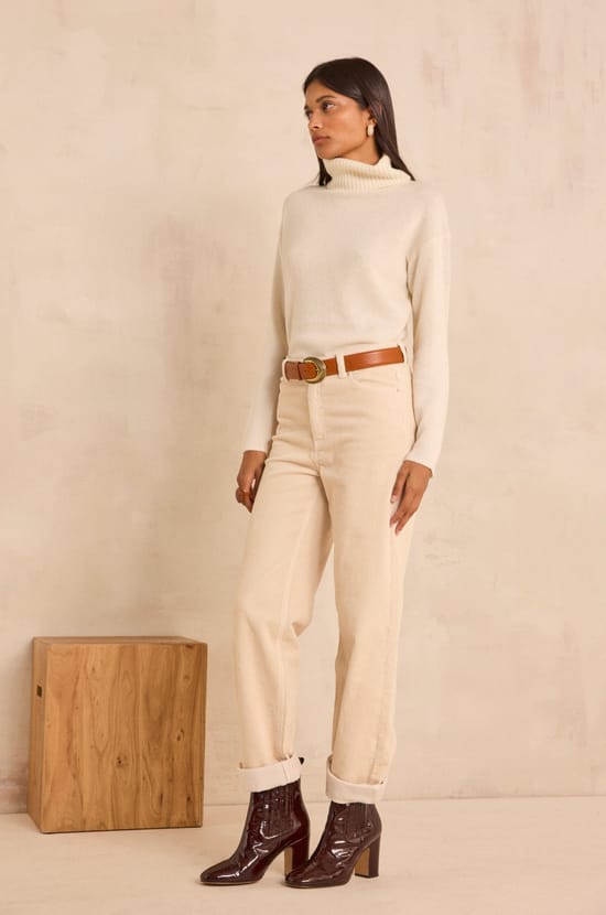 Loose cotton corduroy pants AGATHE;${refinementColor}