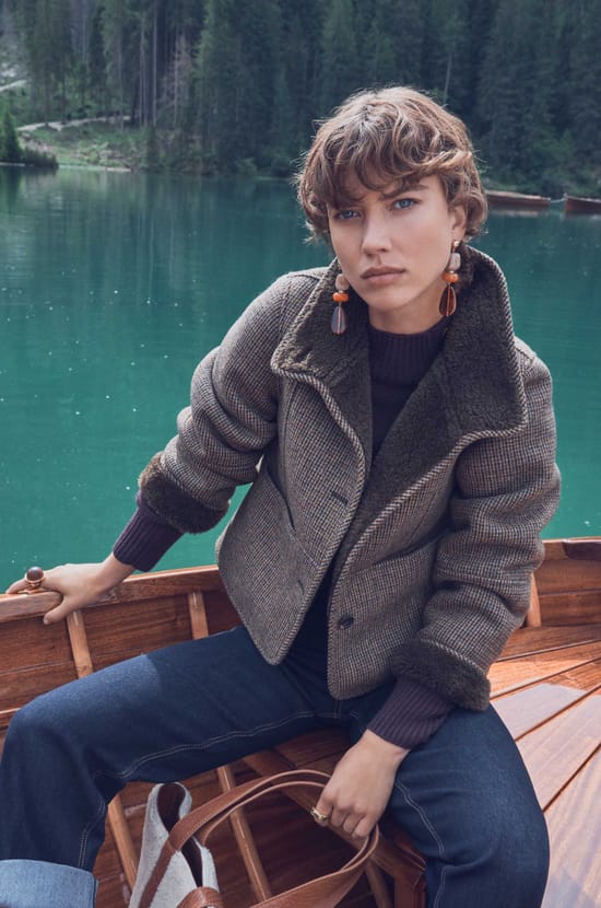 DARIO checked coat;${refinementColor}