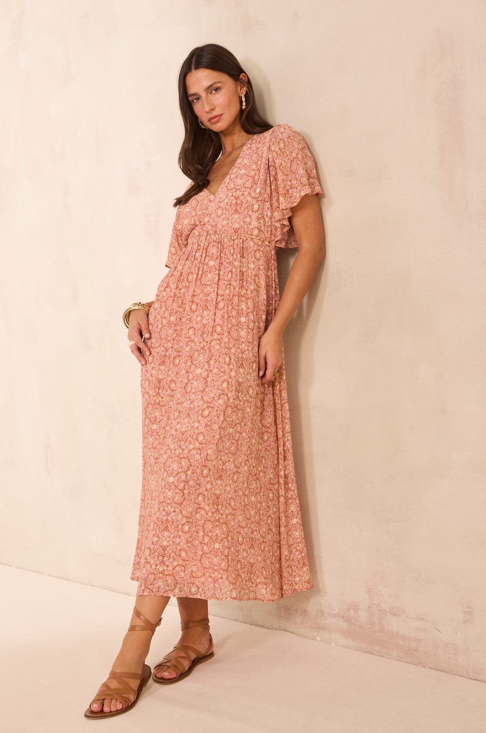 Fluid printed dress BLOOMA;${refinementColor}