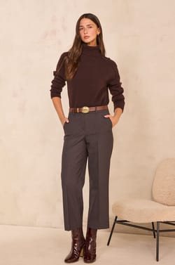 Navy straight-leg trousers LOLA;${refinementColor}