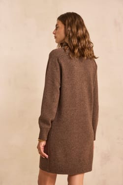 Perfect straight knit dress made of mixed wool and yak;${refinementColor}