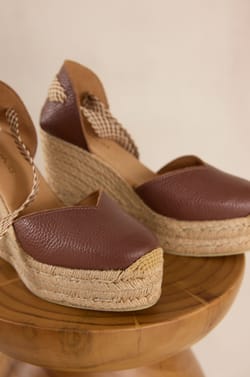 STAN leather wedge espadrilles;${refinementColor}