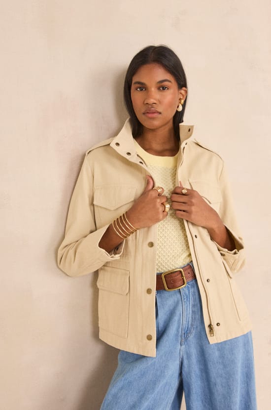 Veste &agrave; manches longues en coton CLAIRE;${refinementColor}