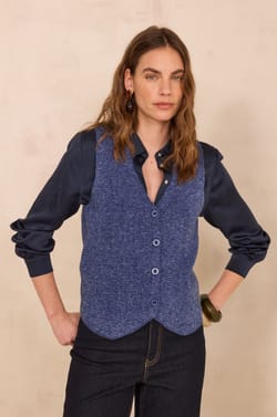 Gilet sans manches en coton m&eacute;lang&eacute; PARKER;${refinementColor}