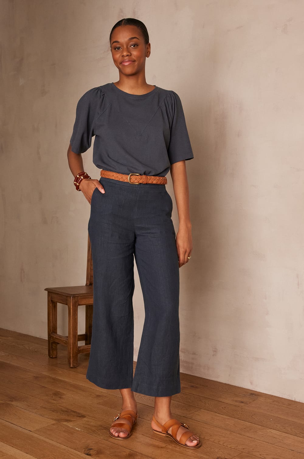 Pantalon PIO en lin;${refinementColor}