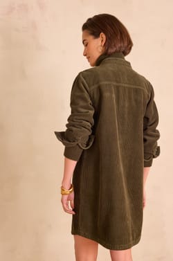 RITA straight shirt dress in velvet;${refinementColor}