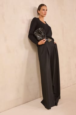 High-waisted wide trousers LUCE;${refinementColor}
