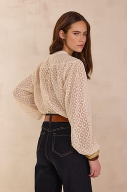 V-neck embroidered cotton blouse DANIELA;${refinementColor}