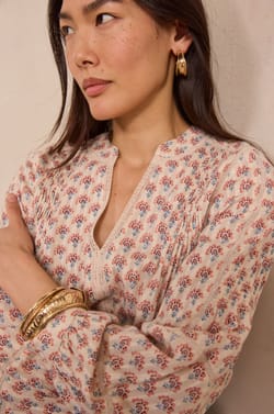 Printed cotton blouse DENNY;${refinementColor}