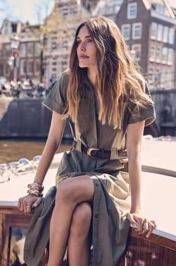 RAMA mid-length cotton dress;${refinementColor}