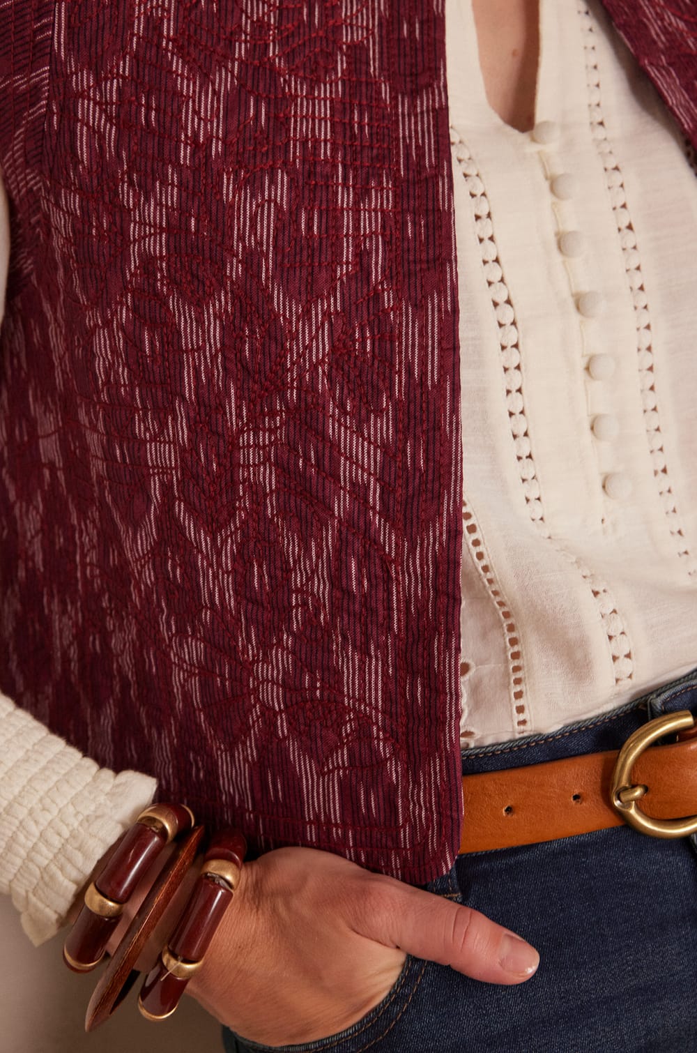 Gilet en coton PRUNE;${refinementColor}