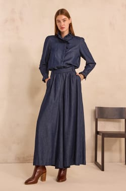 Pantalon extra large en denim TATIANA;${refinementColor}