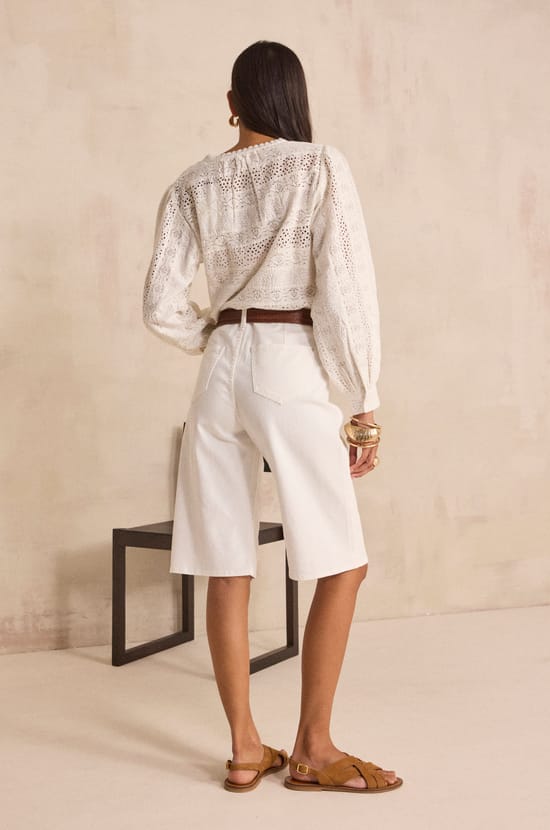 Bermuda en coton m&eacute;lang&eacute; RAYAN;${refinementColor}