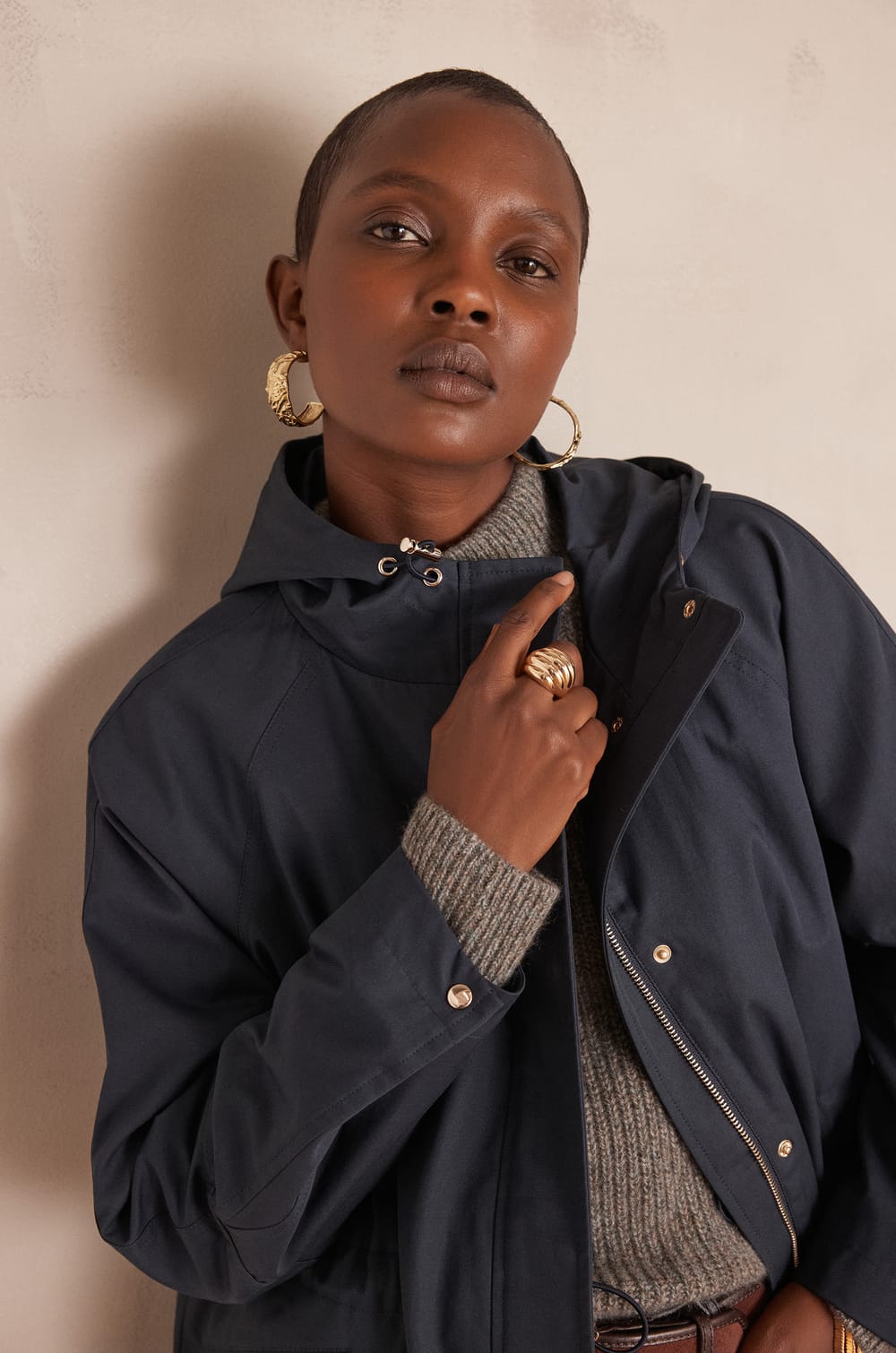 ANNETTE cotton hooded parka;${refinementColor}