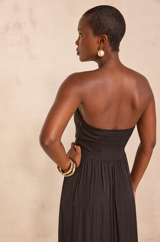 Long strapless wrap dress PASSION;${refinementColor}
