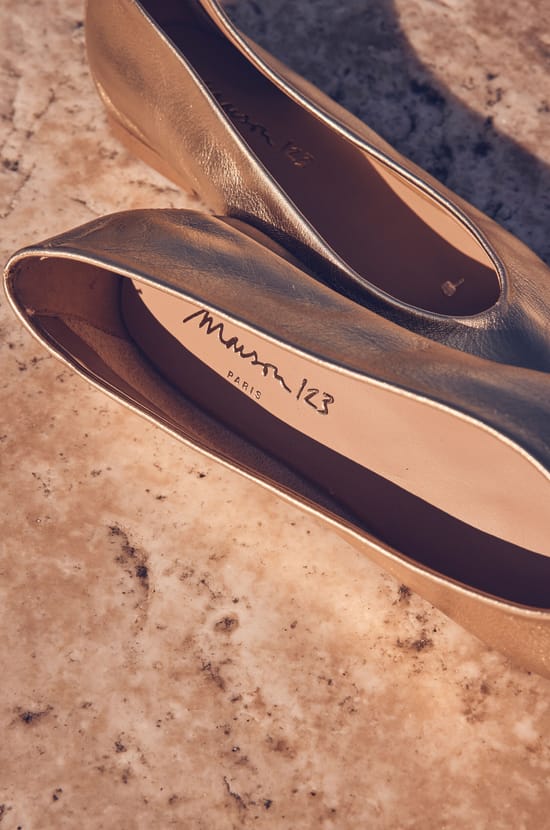 Ballerine MONA en cuir;${refinementColor}