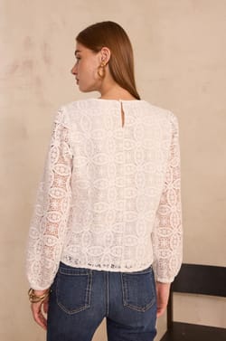 Long sleeve lace blouse MALIE;${refinementColor}