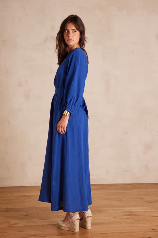 Long MIRANA cotton dress;${refinementColor}
