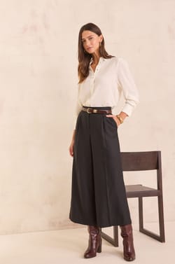 TIMEO wide crop trousers;${refinementColor}