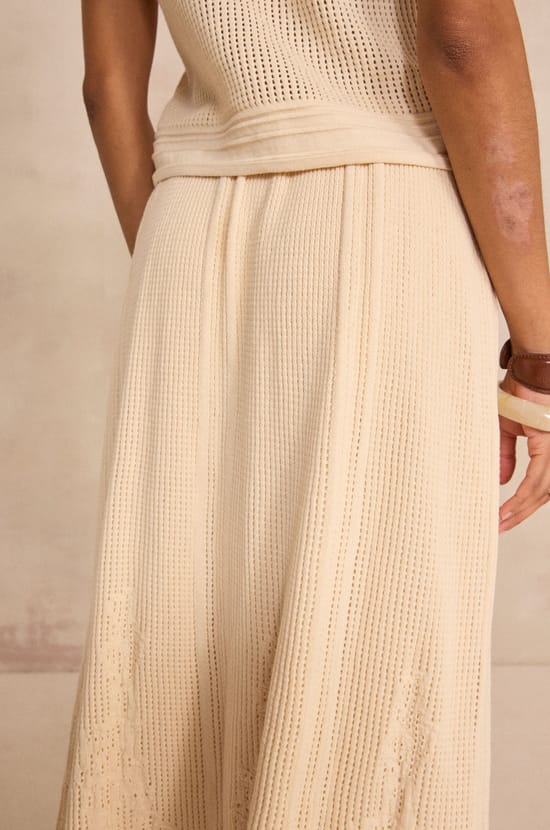 Crocheted mesh skirt 100% cotton OSLO;${refinementColor}