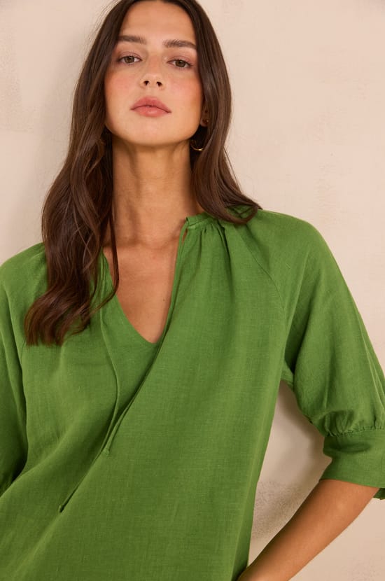 Straight linen dress BLINNY;${refinementColor}