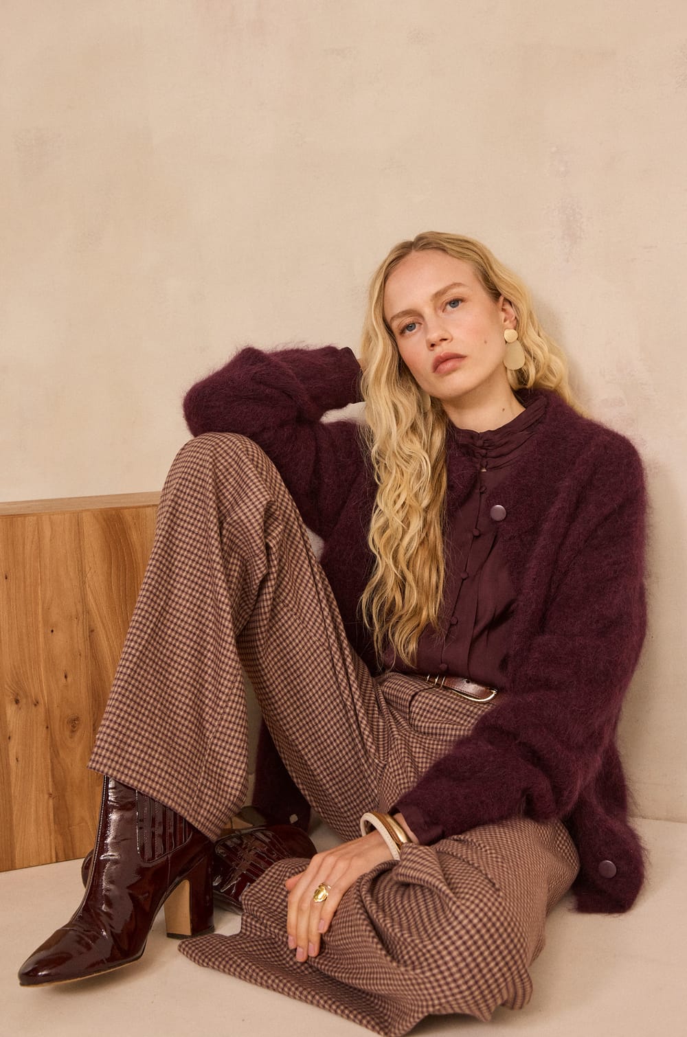 AIMEE sleeveless mohair blend sweater;${refinementColor}