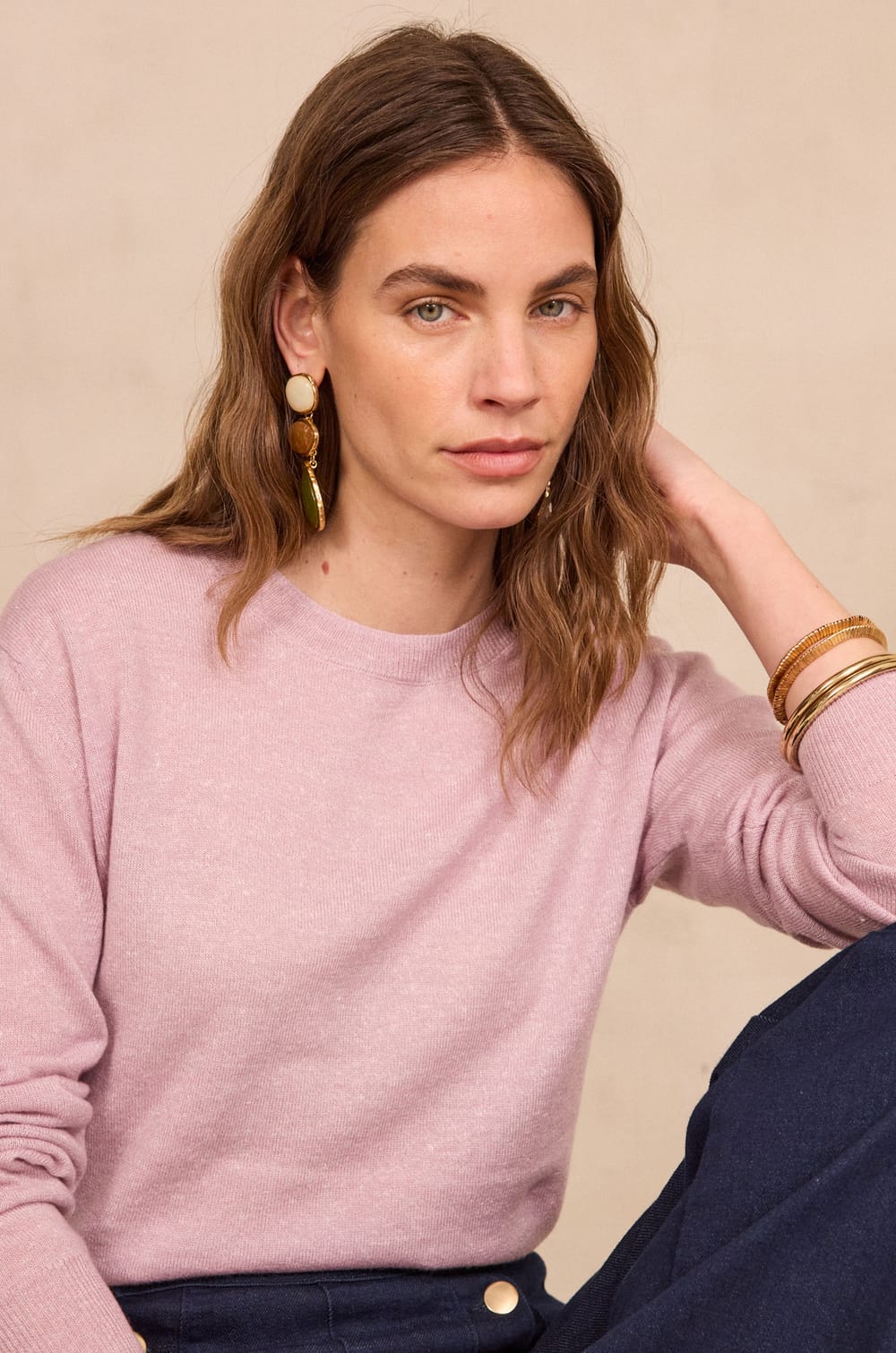 Fine long-sleeved cashmere sweater PRINCE;${refinementColor}