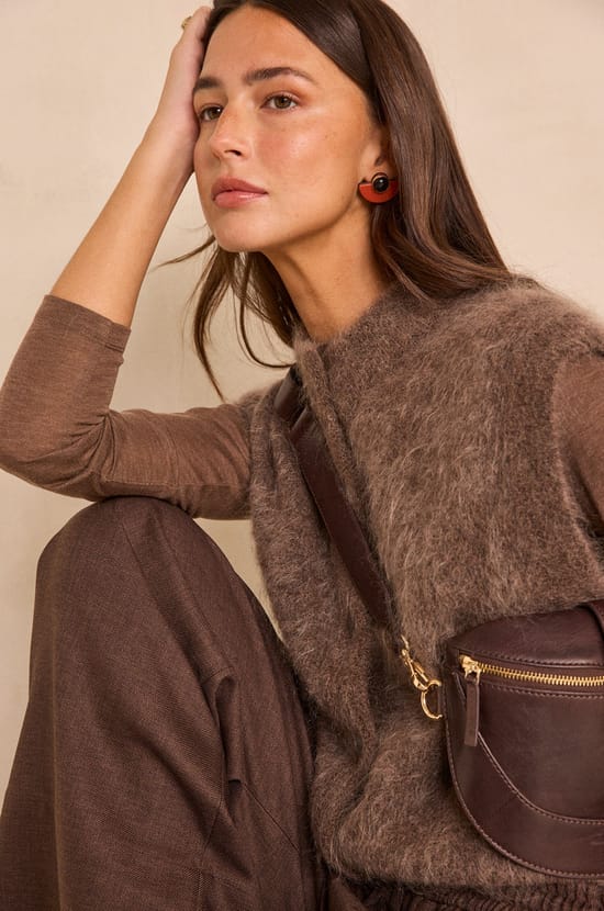 AYMIE sleeveless mohair blend vest;${refinementColor}