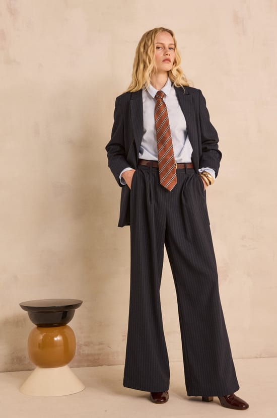 Nelia B Striped Long Sleeve Polyester Blend Jacket;${refinementColor}