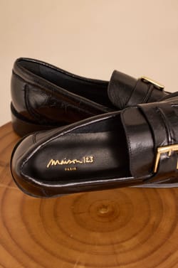 ORNELLA BIS flat leather moccasin;${refinementColor}