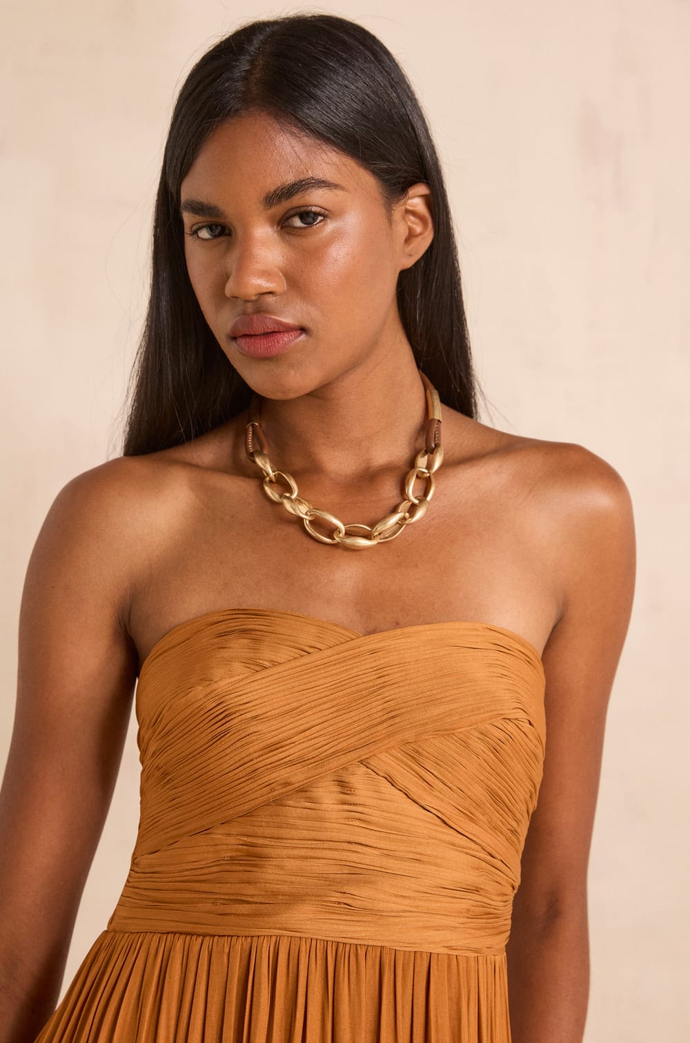 Flowy strapless dress PASSION;${refinementColor}