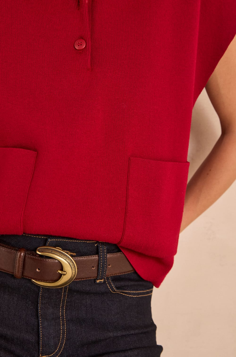 Sleeveless sweater AGLAE;${refinementColor}