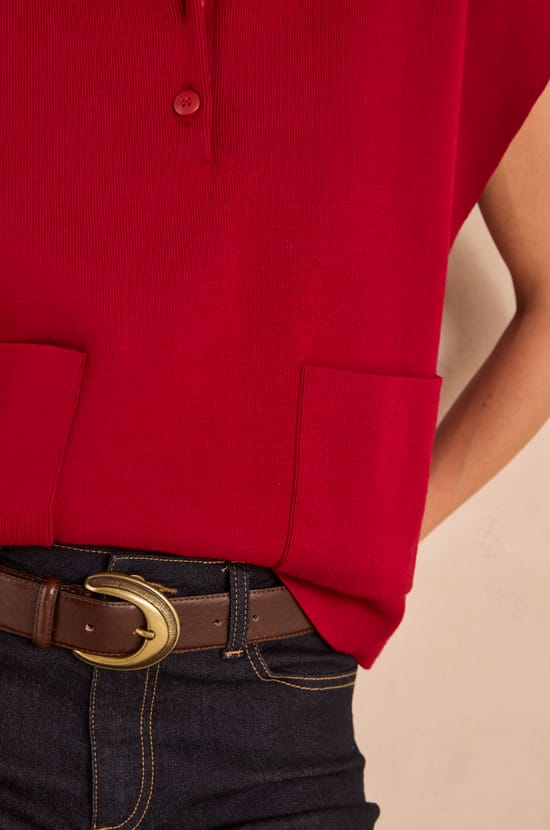 Sleeveless sweater AGLAE;${refinementColor}