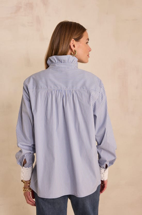 Blouse ray&eacute;e en coton DOUCE;${refinementColor}