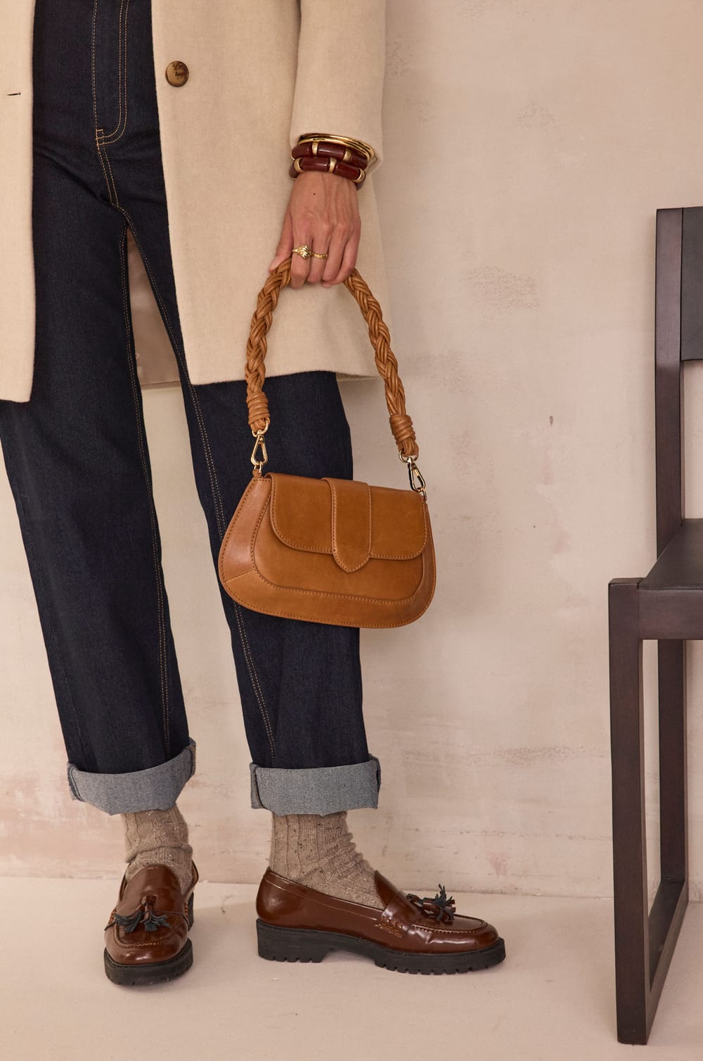 ANABELLE BIS mid-length coat;${refinementColor}