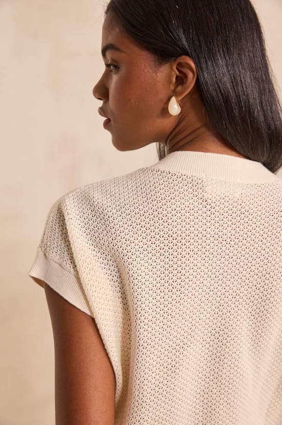 Short-sleeved cotton vest ALMA;${refinementColor}
