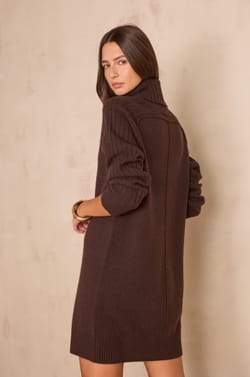 ROXA wool turtleneck dress;${refinementColor}