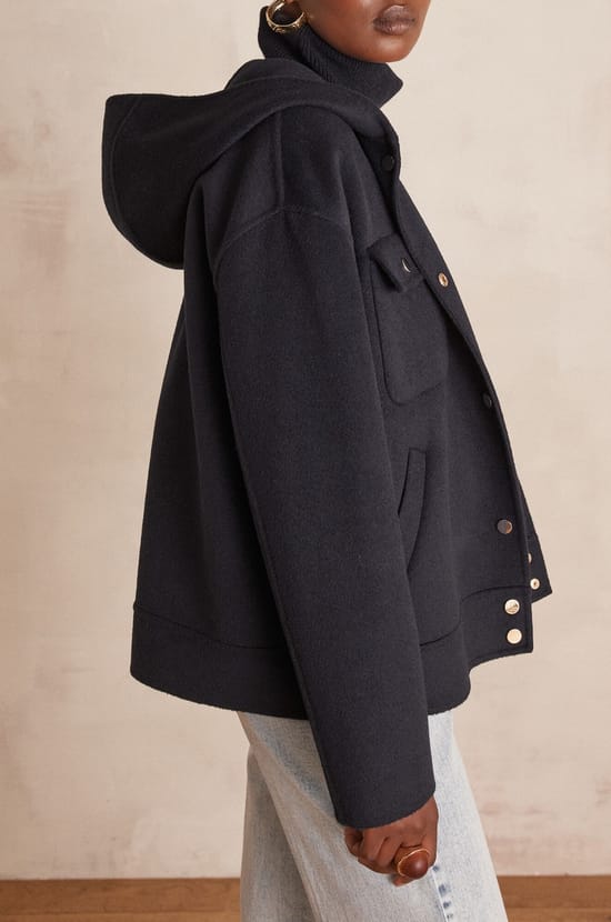 Blouson &agrave; capuche DOLINE en laine;${refinementColor}
