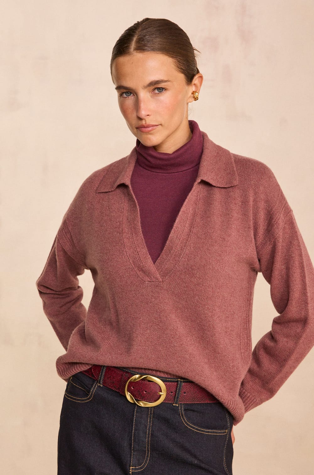 Long sleeve mixed cotton T-shirt FERGUIE;${refinementColor}