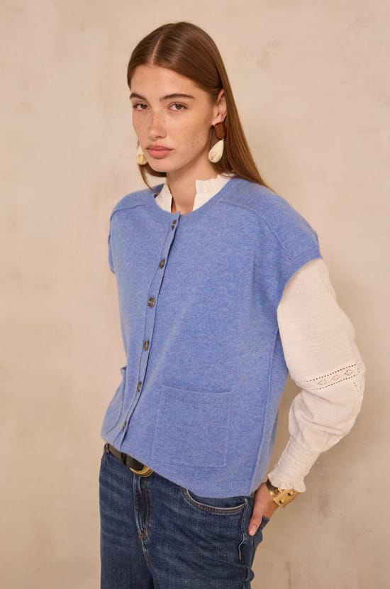 Arthur sleeveless cashmere sweater;${refinementColor}
