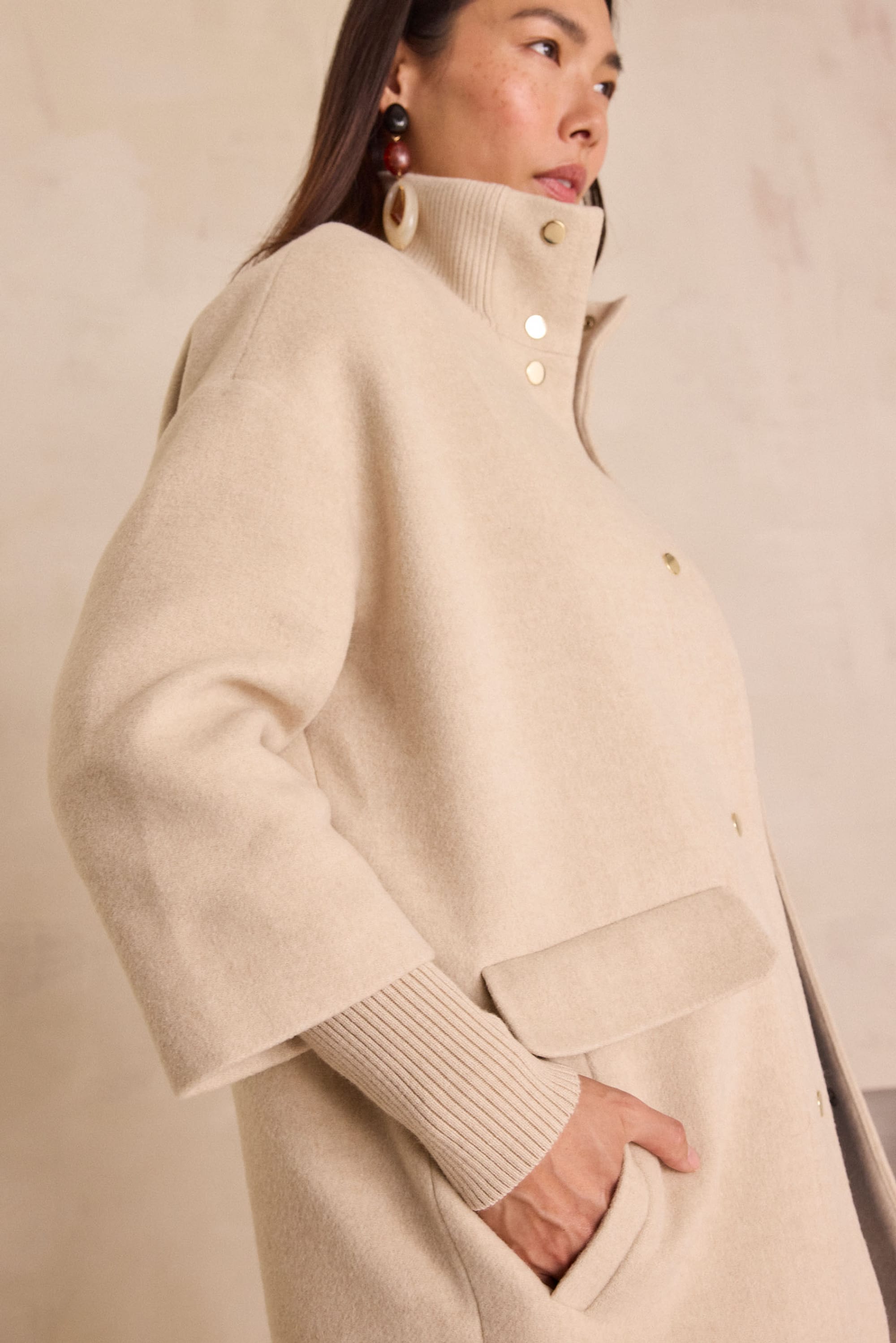 MAGDA mid-length coat woman | BEIGE | Maison 123