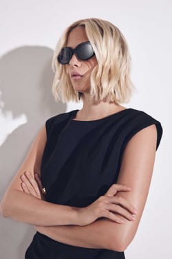 BIANCA straight dress with slit;${refinementColor}