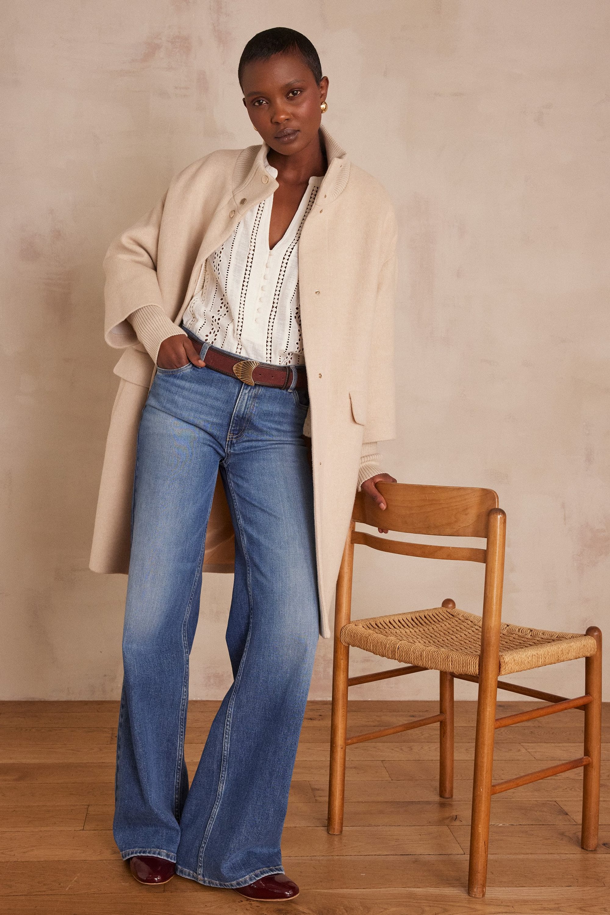 MAGDA wool coat woman | BEIGE | Maison 123