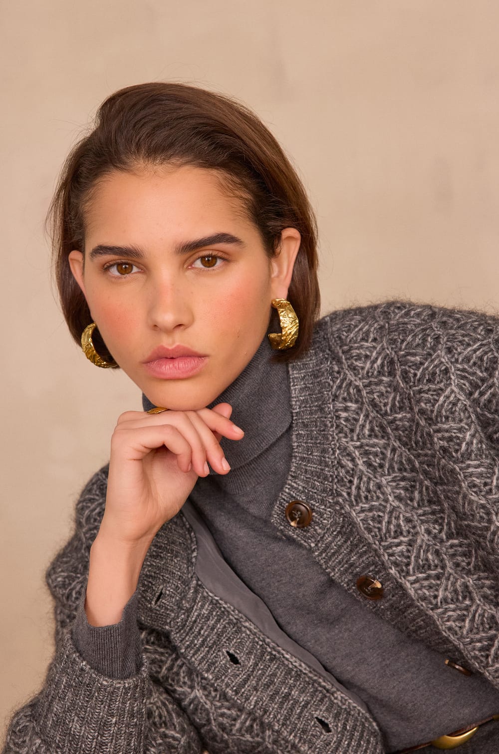 COSMO cardigan in mohair and wool;${refinementColor}