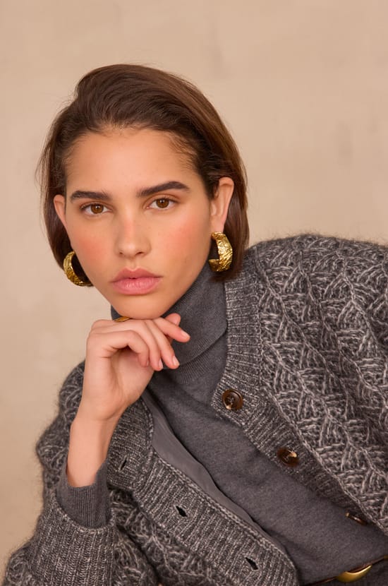 COSMO cardigan in mohair and wool;${refinementColor}