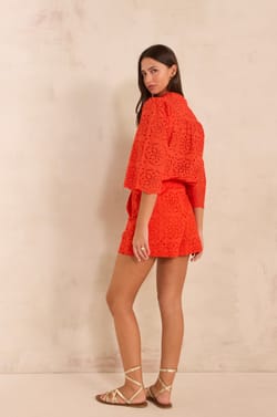 Straight embroidered cotton shorts TANYA;${refinementColor}