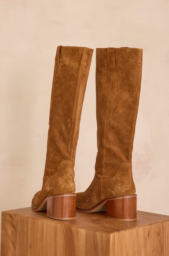VICTORIA high boots in leather;${refinementColor}