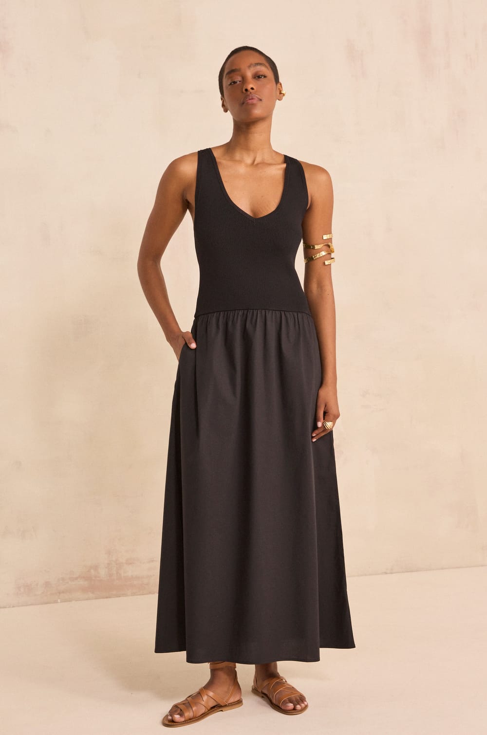 BYS two-tone trapeze dress;${refinementColor}