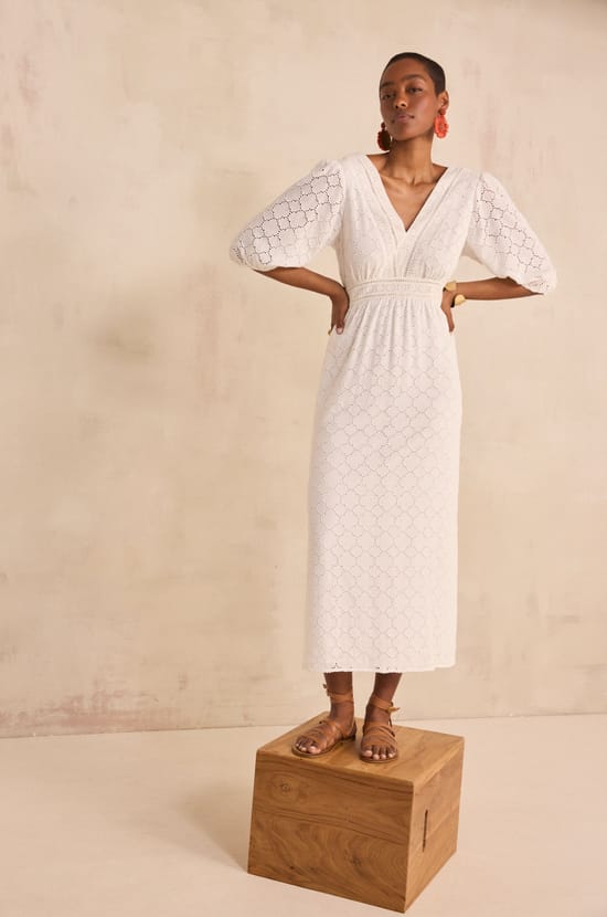 Embroidered long dress BIJOU;${refinementColor}